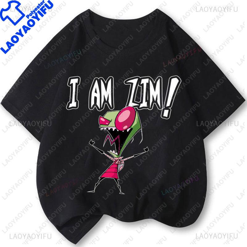 Camisetas Invader Zim TShirt Streetwear Harajuku Graphic Short Sleeve Tee Cheap Clothes Polyester Funny Cartoon Tops