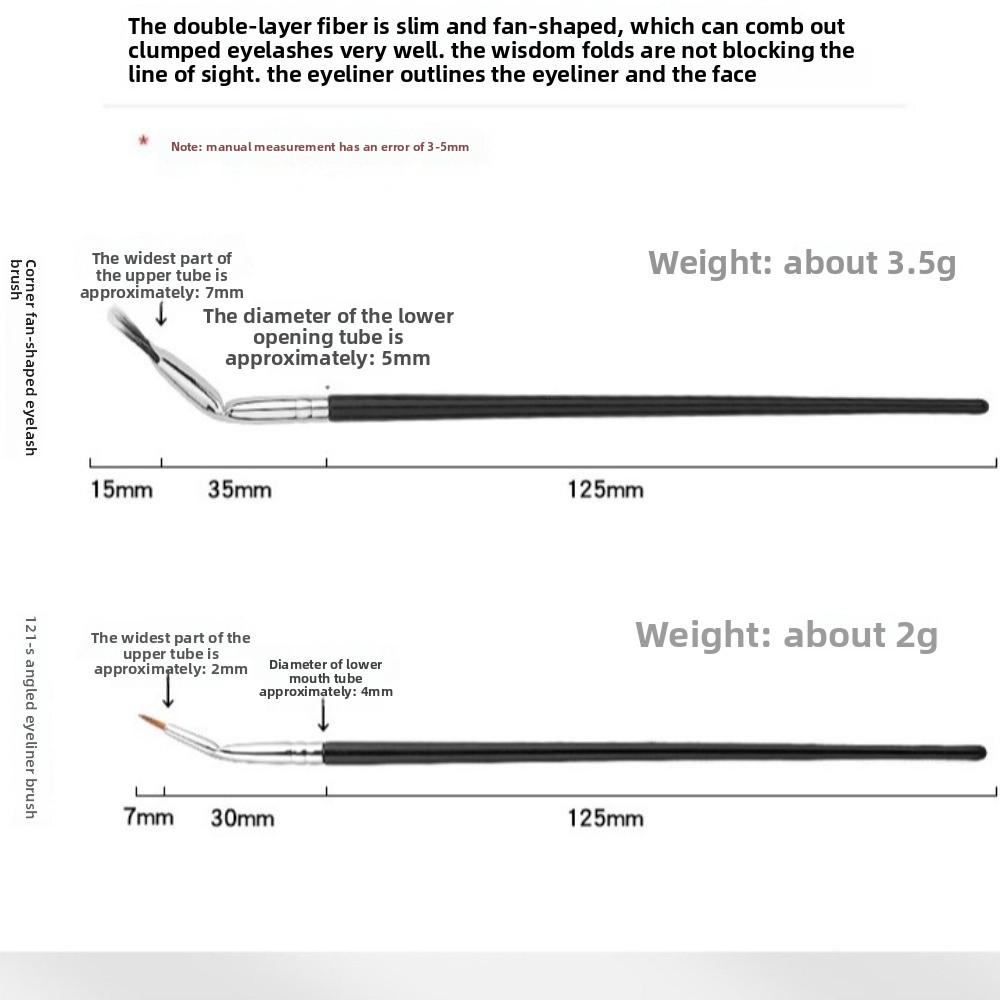 Angled 120° Folding Angle Scalloped Lash Brush Natural Effect Soft Bristles Mascara Fan Brush Professional Lash Separator Tool