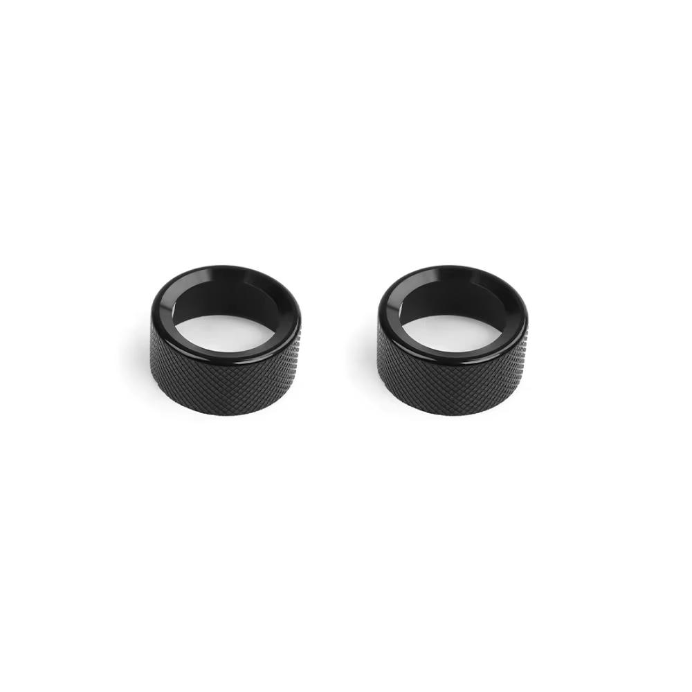 2PCS Car Interior Trim Aluminium Alloy Rotation Cover Trim Steering Wheel Covers For SSANGYONG ACTYON 2025 LHD RHD