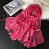 Cutting Flower Scarves for Women's Spring and Summer Hollow Scarves, Cotton and Linen Organza Scarves, Versatile Decorative Long Shawls