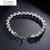 Trendy Charm Marquise Cut Cubic Zirconia Bracelets For Women 3a Quality Cz Leaf Bridal Wedding Party Jewelry Gift Fsbp061
