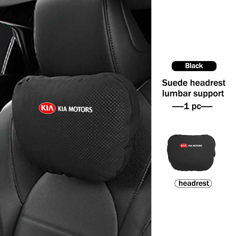 ACZ2 Car Styling Soft Suede Headrest Neck Support Seat Breathable Waist Pad Pillow Mat For KIA Sorento Stinger Soul Spectra Niro