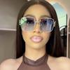 Square Large Frame Butterfly Sunglasses Hollow Trend European and American Sunglasses High Sense Fashion Women's Sunshade Sunglasses