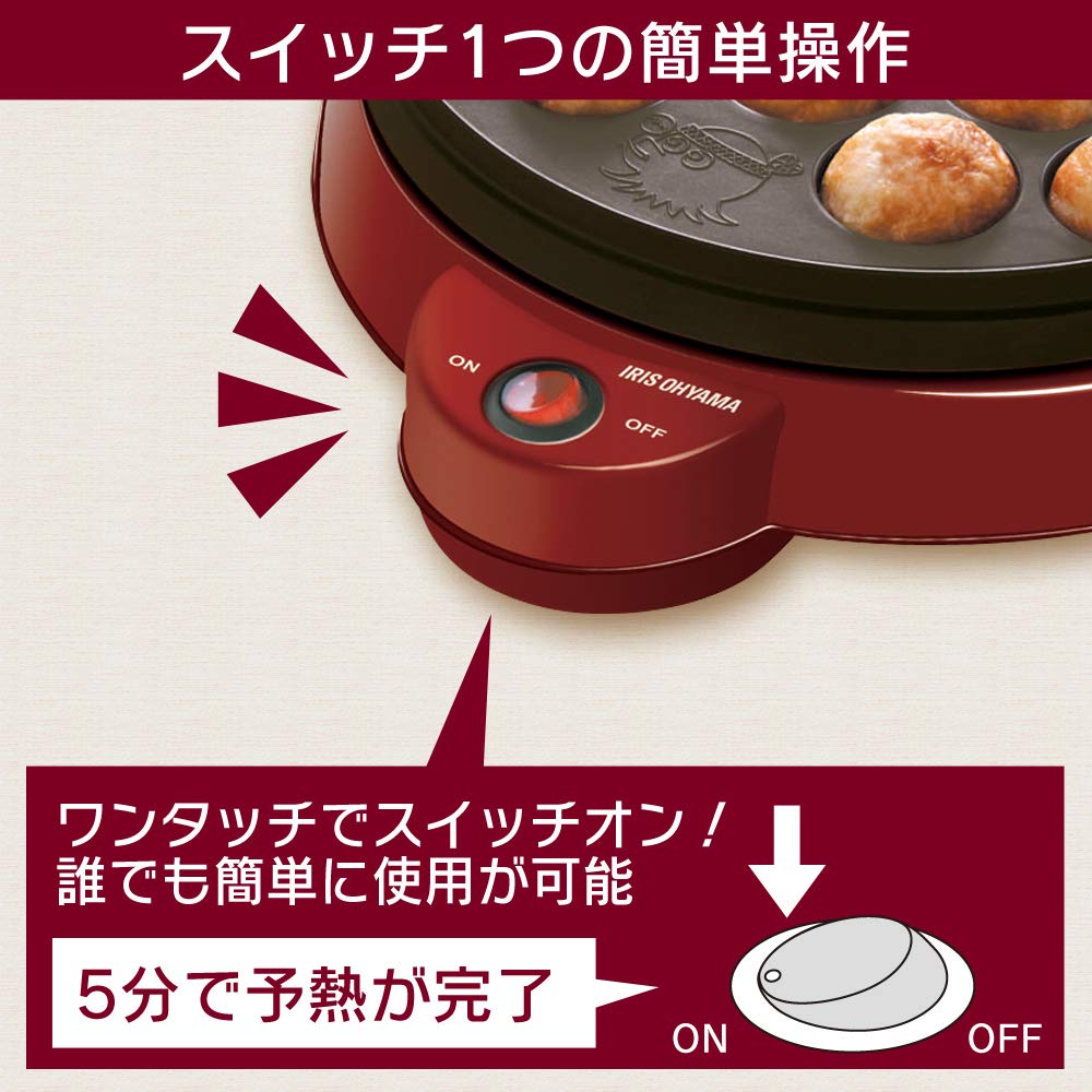 Iris Ohyama Takoyaki Maker Красный ITY-18A-R