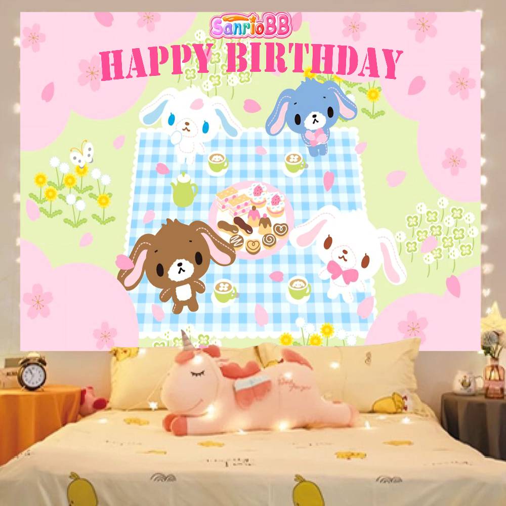 Sugar bunnies Dreamland Carousel background cloth,background decor, room, photo studio prop-suitable for home decor, parties