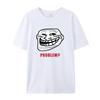 Футболка с принтом Troll Face Trollface Meme Emoji PROBEM с коротким рукавом Пародия Улыбка Унисекс и Женская Повседневная Футболка с коротким рукавом