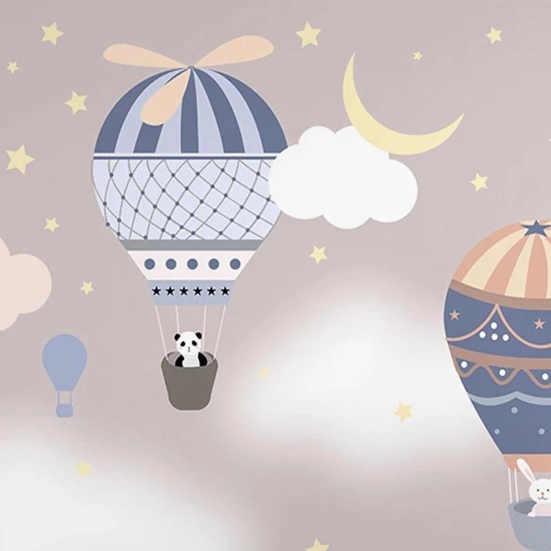 Настенные обои 3d ручная роспись мультфильм воздушный шар животные обои детская спальня фон настенная роспись