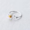 Silver 925 Daily Open Layered Ring Daisy Flower Ring R008