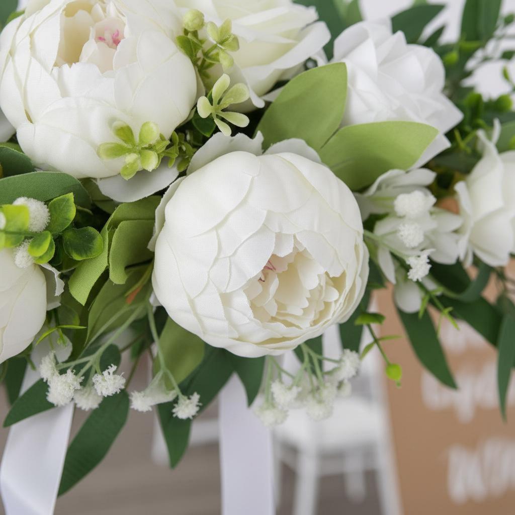 Artificial Peony Garland Realistic Wedding Flower Swag Peony Garland Reusable Artificial Flower Swag Easy to Display for Hotel