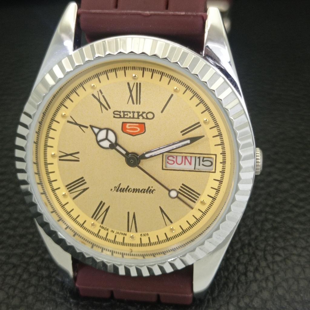 ОТРЕМОНТИРОВАННЫЕ ВИНТАЖНЫЕ МУЖСКИЕ АВТОМАТИЧЕСКИЕ ЧАСЫ SEIKO 5 ЯПОНИЯ С РИМСКИМИ ЦИФРАМИ a442087-1