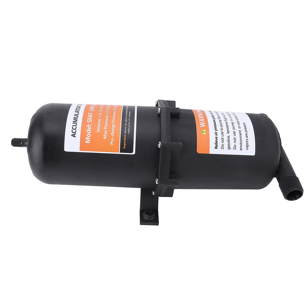 Предварительно накачанный аккумуляторный бак 1 л 125 фунтов на кв. дюйм 12 дюймов MNPT Аккумуляторный бак для автодома с 2 хомутами, тефлоновая лента