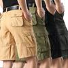 Мужские шорты-карго, повседневные армейские боевые брюки с карманом, мужские летние спортивные рабочие брюки до колен