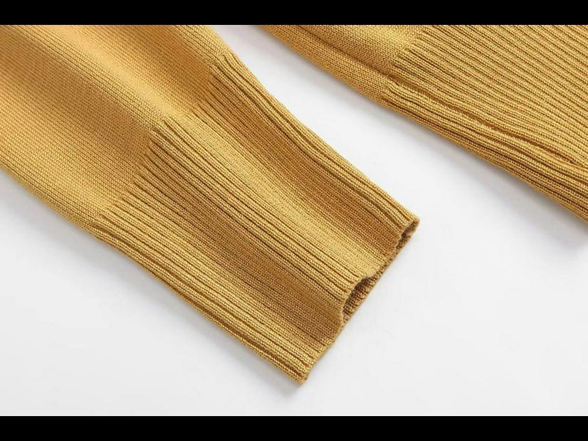 Женский весенний шерстяной вязаный кардиган с V-образным вырезом: Универсальный свитер с длинными рукавами, однотонный, в корейском стиле.