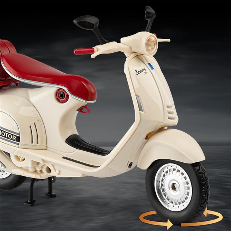 1/12 масштаб Vespa 946 сплав классическая модель мотоцикла для отдыха литые металлические уличные ретро-модели мотоциклов звук и свет детская игрушка подарок