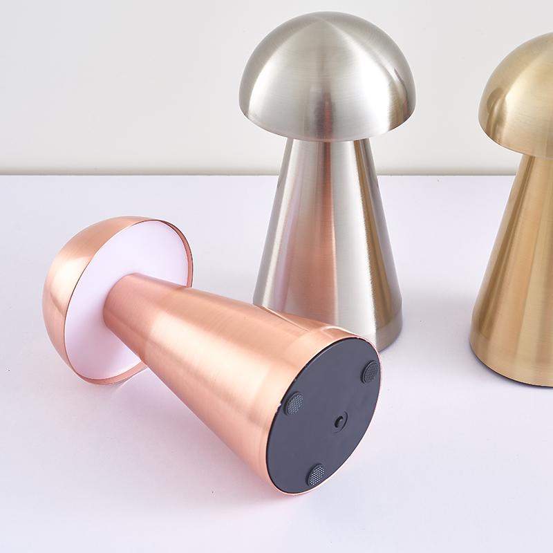 Ретро маленькая настольная лампа в виде гриба с регулируемой яркостью, сенсорный переключатель, светодиодная настольная лампа, USB перезаряжаемый беспроводной ночник для декора спальни