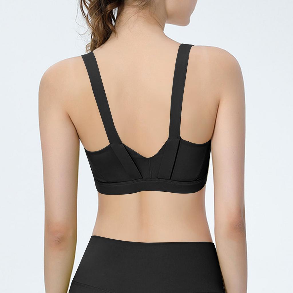 Women's Y Back Sports Bra - Padded Low Impact Spaghetti Thin Strap Workout Yoga Top