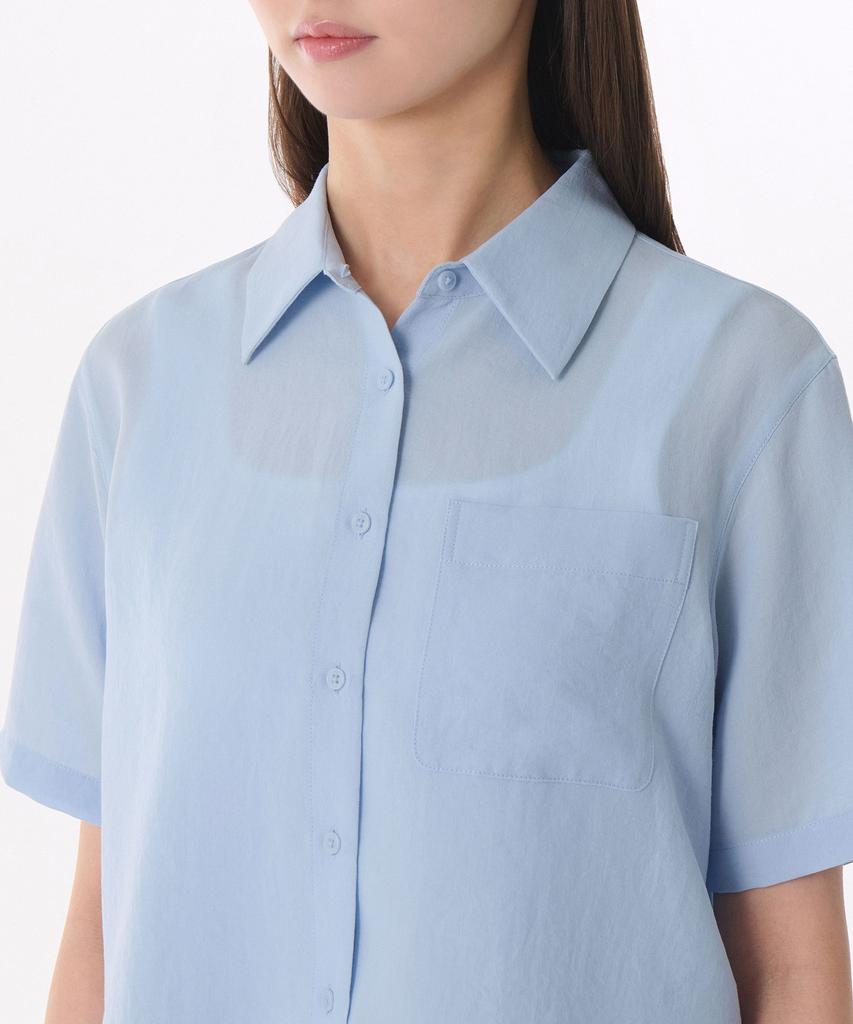 MUSINSA STANDARD WOMAN Women'S Linen-Like Short Sleeve Shirt [Sky Blue]