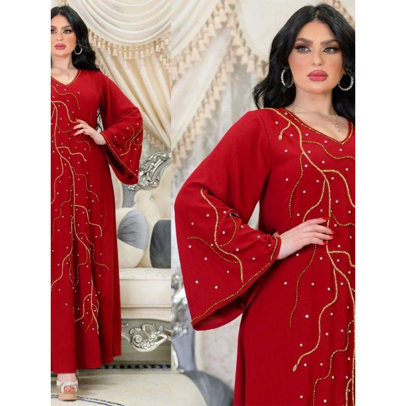 Middle East Dress Indonesian Ethnic Style Dress Hot Drilling