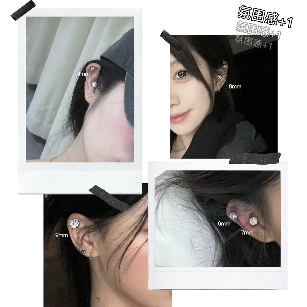 Популярные серьги-гвоздики из медицинского титана и стали с цирконием, женские легкие роскошные серьги нейтрального ветра с отверстиями для ушей, круглые серьги-гвоздики с шурупами