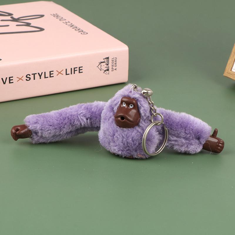 Милый плюшевый меховой брелок в виде обезьяны для девочек, брелок в виде орангутана на сумке для брюк, автомобильный брелок