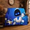 Игровое одеяло A-Astro Bot Мультяшный робот Мягкое фланелевое плед, Уютное одеяло для кровати, Дивана, Софы, Спальни, Гостиной, Путешествий, Кемпинга
