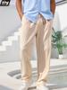 Летние мужские легкие брюки из смесового льна - Повседневные, свободного кроя, дышащие, пляжная одежда, удобные брюки для отпуска