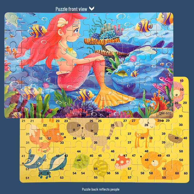 60-Piece Cartoon Puzzle Tin Box for Toddlers Aged 3-6 – Early Education and Intellectual Development Toy for Boys and Girls