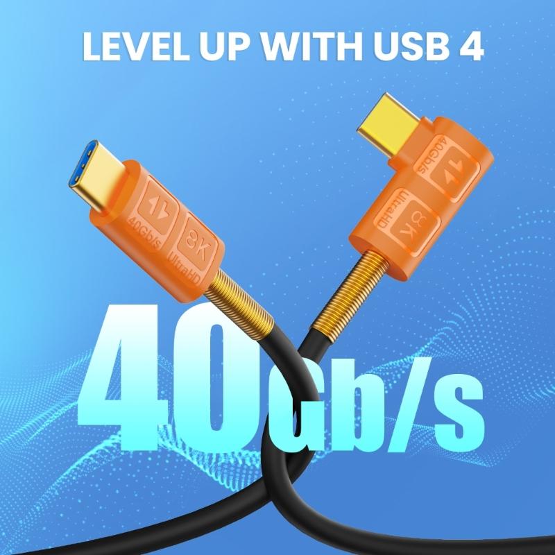 Кабель TypeC USB4 240 Вт, 40 Гбит/с, передача данных, удлинитель USB C, видеовыход 8K60 Гц, эффективный