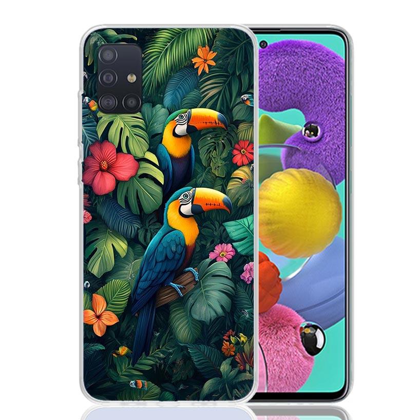 Tropical Toucan Phone Case For Samsung Galaxy A52 A32 A22 A12 A02S A50S A30S A51 A31 AA71 Note 20 Ultra 10 S10 Plus Galaxy A52 A