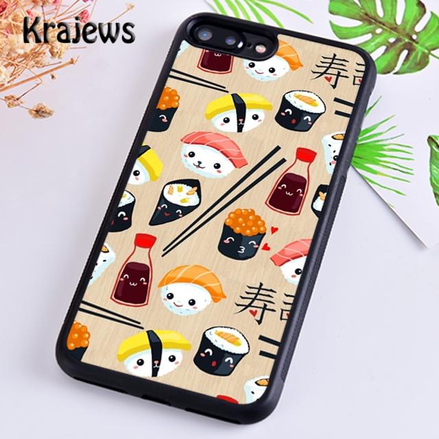 Krajews Кавайный Стек Суши Мягкий Чехол для Телефона Cover For iPhone 17 Air 16 15 14 plus 11 12 13 pro max Plus coque Fundas
