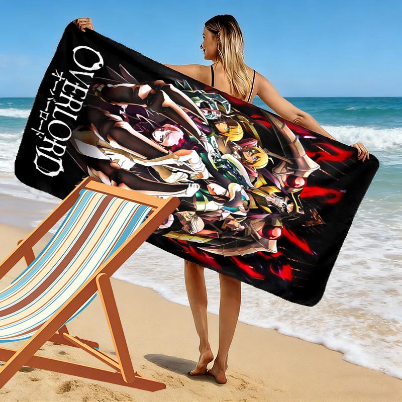 Anime Overlord Print Beach Towel, Large Soft Quick Dry Towel for Beach Camping Swimming