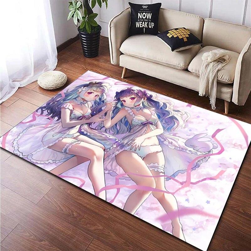 Горячий аниме сексуальная девушка, красивый ковер с принтом для гостиной, нескользящий коврик для спальни, современное украшение дома, напольный коврик для йоги