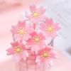 3Pcs Cute Aesthetic Pink Sakura Silicone Gel Pen Small Fresh Girl Stationery Note Test 0.38mm Writing Pen Kawaii School Supplies