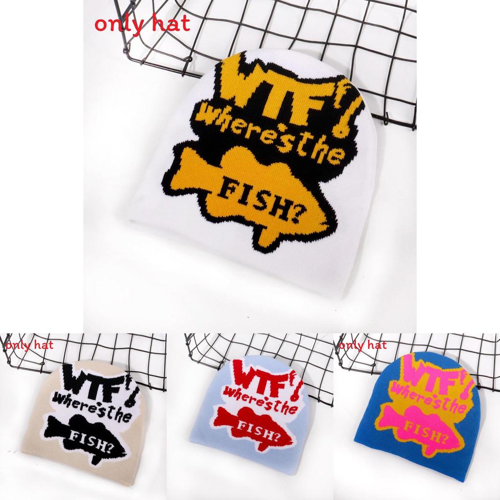 Fashion Color Blocked Letter Pattern Neutral Casual Warm Knitted Hat For Men And Women Winter Warmth Street Fashion