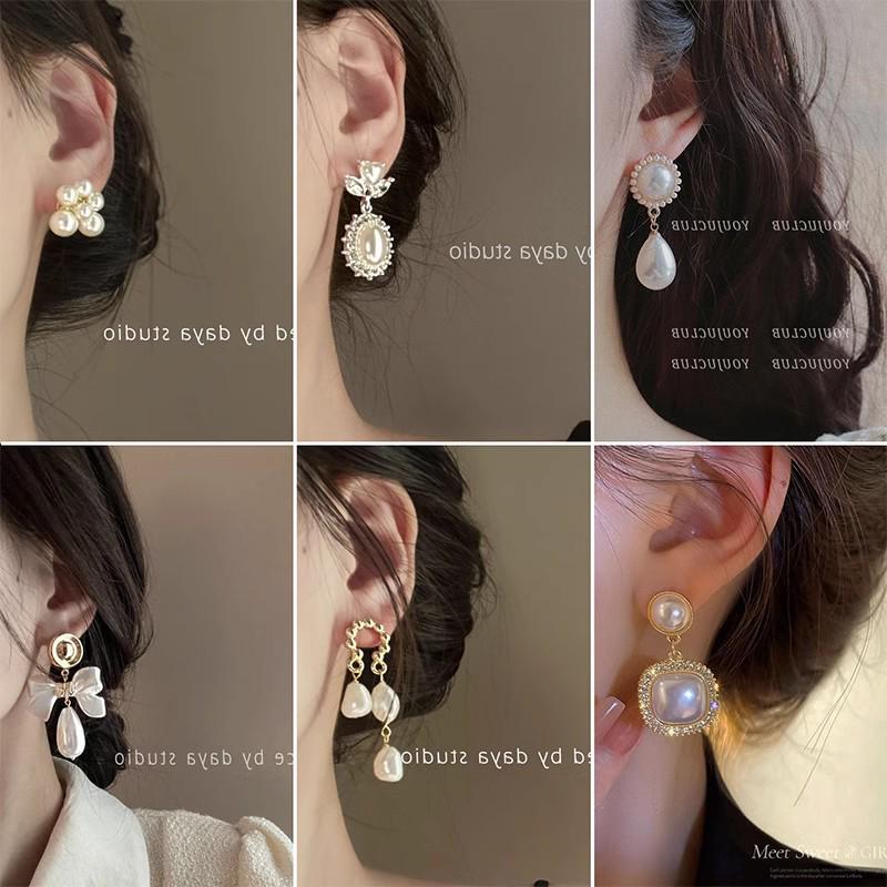 Роскошные клипсы-серьги с весенним жемчугом - Элегантные серьги с бусинами для непроколотых ушей