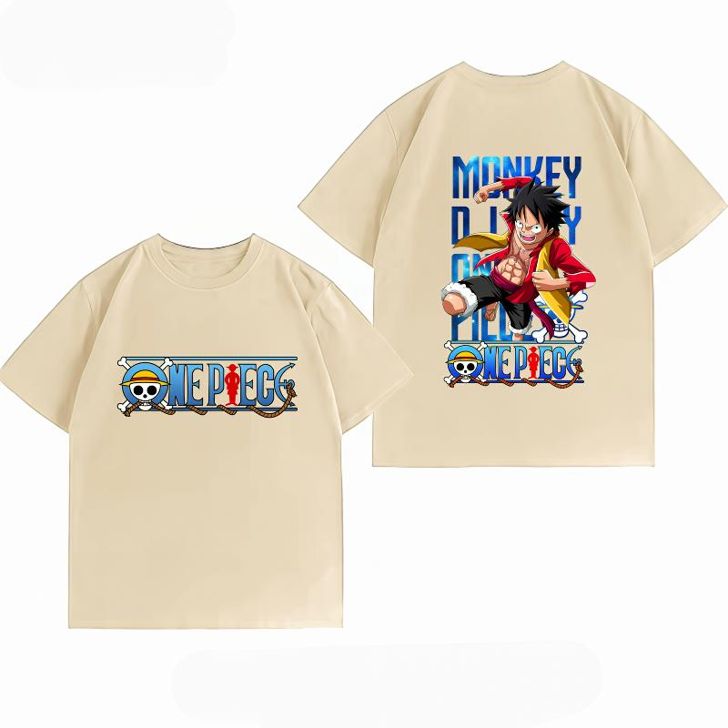 Unisexs Clothing New 100 Cotton Breathable Summer TShirt One Piece Luffy Print Casual Streetwear Unisexs Tops