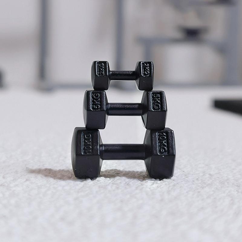 3Pcs 1:12 Dollhouse Simulation Weightlifting Dumbbell Model Set Dollhouse Sports Scene Exercise Machine Decoration Accessories