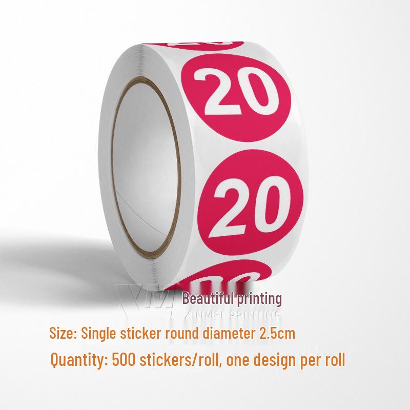 Самоклеящиеся круглые наклейки с номерами 1-33 – Цветные этикетки-идентификаторы в рулоне