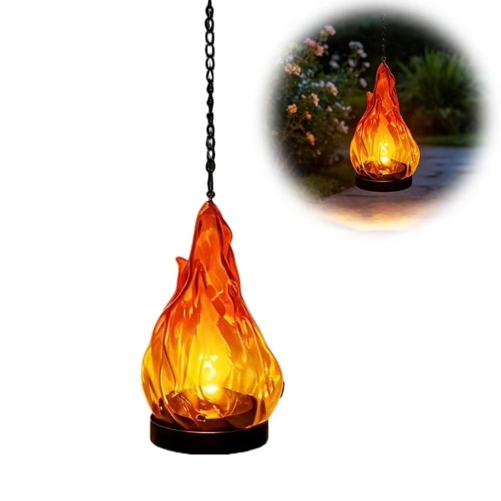 Flame Effect Flickering Flam Lights Waterproof Hanging Garden Lantern Solar Lantern Garden