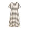 Женское утягивающее платье-футболка в полоску, летнее свободное прямое трикотажное платье