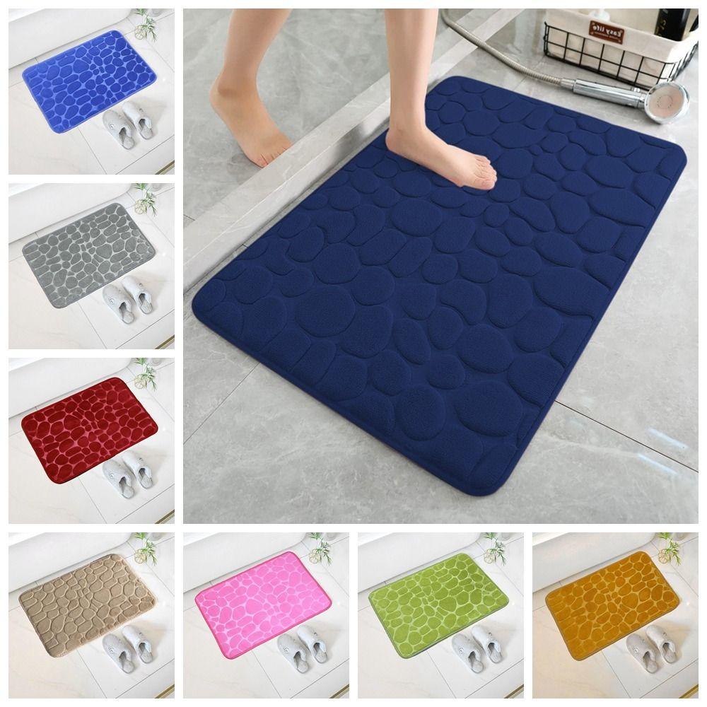 Non-slip Bathroom Floor Mat Cobblestone Shower Doormat Practical Bath Mat