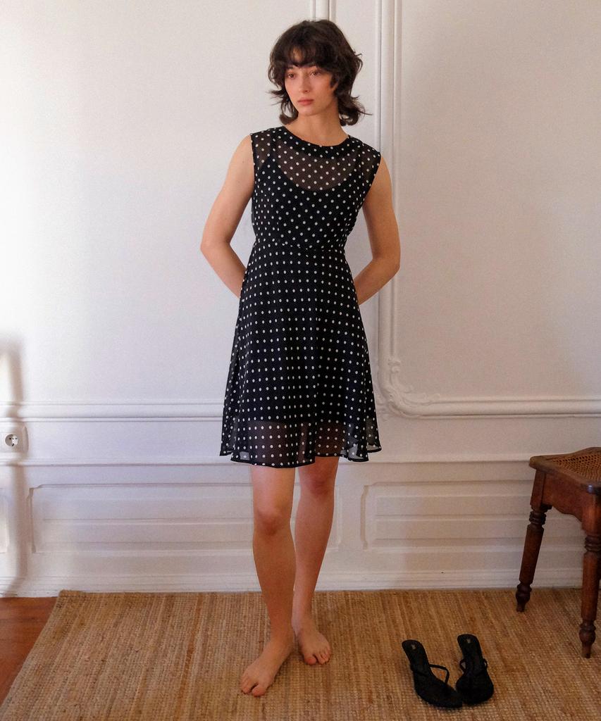 Hakesh Moss Dress_Black Dot