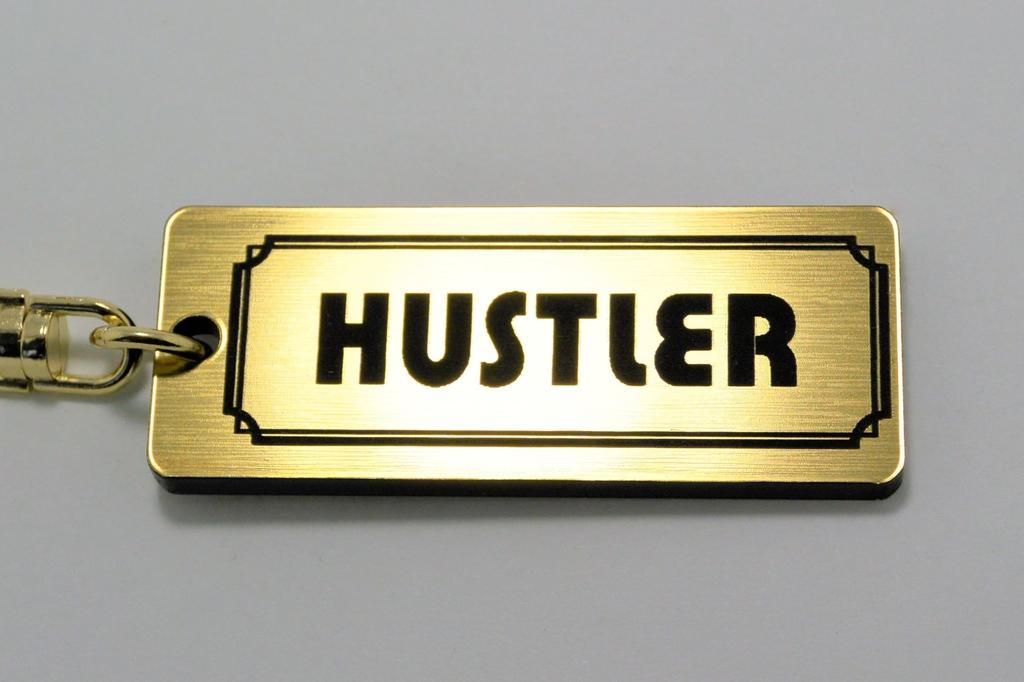 Hustler Золотой Черный Двойное Кольцо Акриловый Оригинальный Брелок Кастомные Детали A-472-1 &