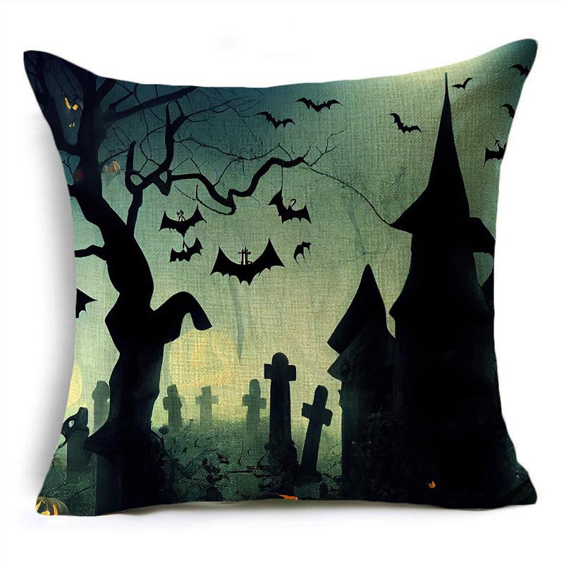 Хэллоуин Happy Тыква Фонарь Луна Кладбище Печати Чехлы для подушек Главная Гостиная Диван Украшение Наволочка