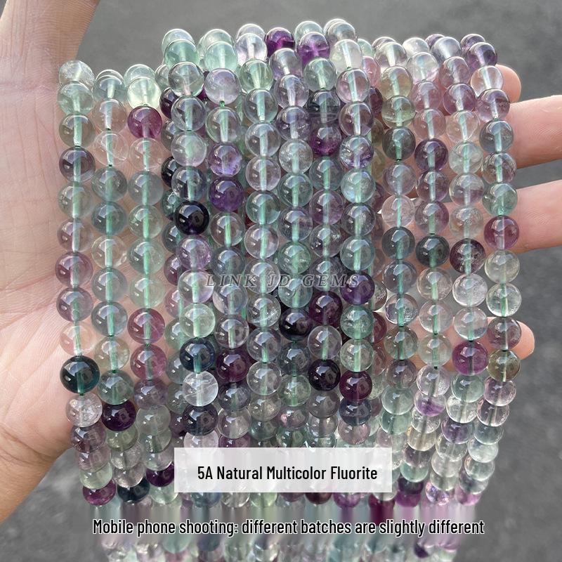 Jingde Jewelry Браслет из натурального зеленого флюорита с круглыми бусинами - Полуфабрикат, отдельные бусины для DIY ювелирных аксессуаров