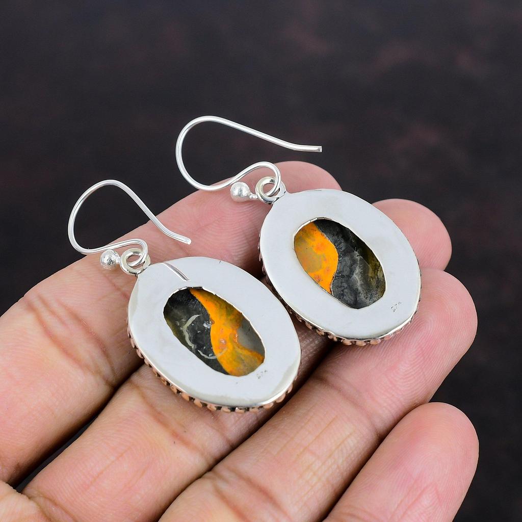 Bumble Bee Jasper Earring 925 Sterling Silver Earrings Gemstone Jewelry Vintage Earring Handmade Earring Birthstone Jewelry Gifts For Women