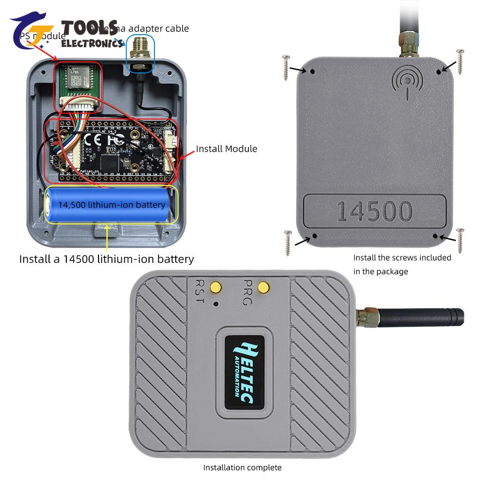 Корпус для платы разработки Precision WiFi LoRa 32 V4 со слотом для батареи 14500 и местом для модуля GPS для промышленного развертывания