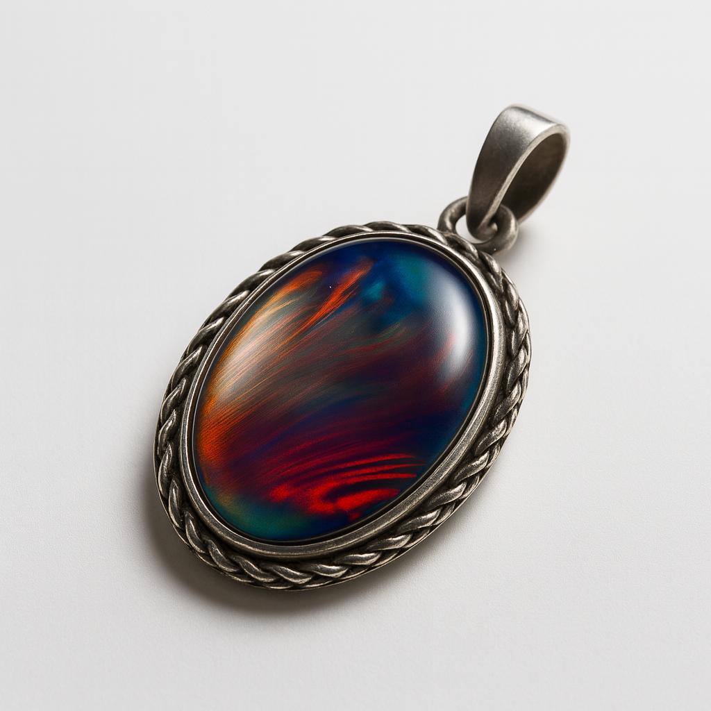 925 Sterling Silver Pendant 40 Ct Natural Multicolor Opal Jewelry