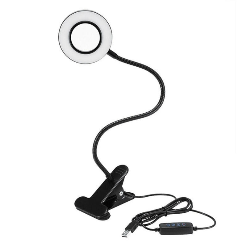 Flexible Dimmable USB LED Reading Lamp Next to Desk (Black)