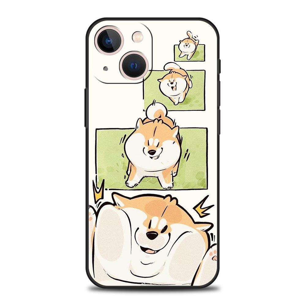 Милый Чехол для Телефона с Собакой Корги для iPhone 17 16 15 14 13 12 Pro Max 11 Pro Max 17 AIR Plus Ударопрочный Мягкий ТПУ Чехол Fundas Сумка